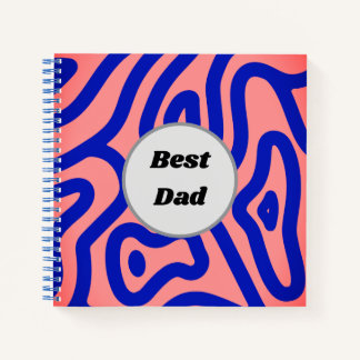 Blau und rosa Muster auf rosa Untergrund Notizbuch