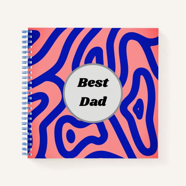 Blau und rosa Muster auf rosa Untergrund Notizbuch (Vorderseite)