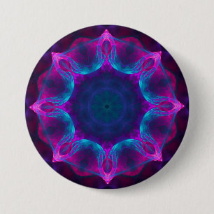 Blau und Rosa Neon Dark Kaleidoskop Gradient Button
