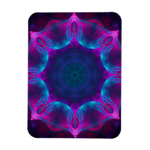 Blau und Rosa Neon Dark Kaleidoskop Gradient Magnet