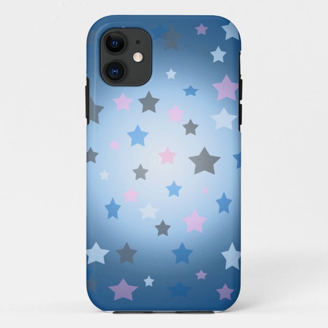 Blau und rosa Sterne Muster iPhone 4 Fall Case-Mate iPhone Hülle (Rückseite)