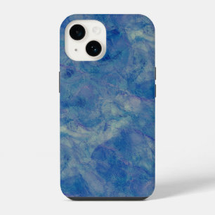 Blau- und rosafarbene Marmor Akrylabstraktion iPhone 14 Hülle