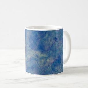 Blau- und rosafarbene Marmor Akrylabstraktion Kaffeetasse