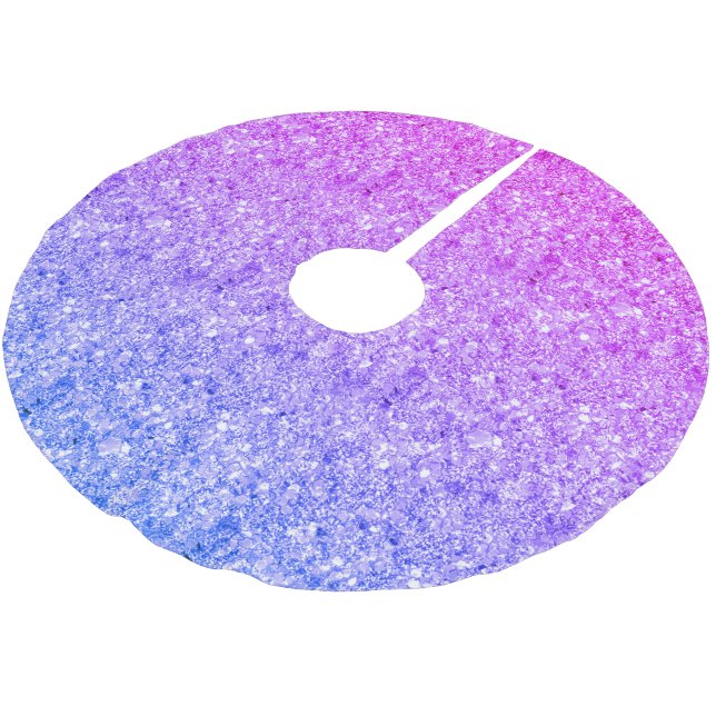 Blau- und rosafarbenes Muster des Glitzer Polyester Weihnachtsbaumdecke (Schrägansicht)