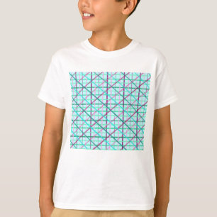 Blau und Rose Prüfmuster T-Shirt
