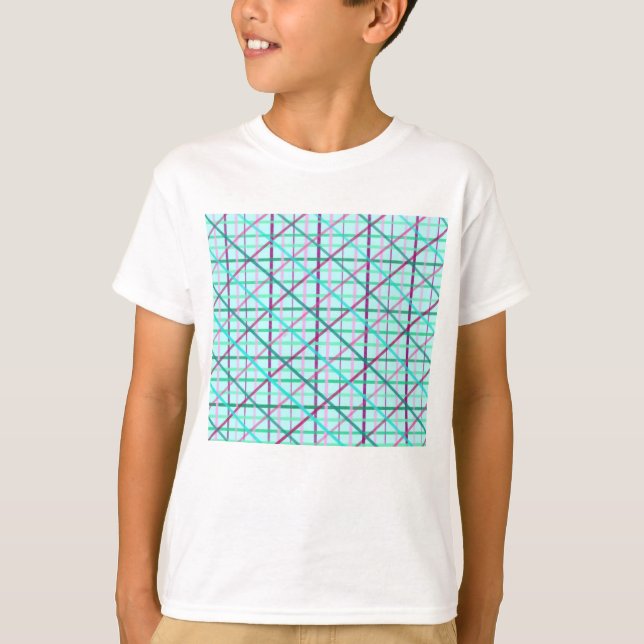Blau und Rose Prüfmuster T-Shirt (Vorderseite)