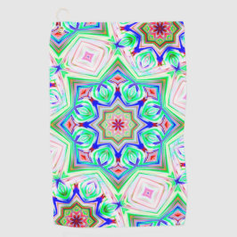 Blau und Rot 8 Sterne Kaleidoskop Golfhandtuch