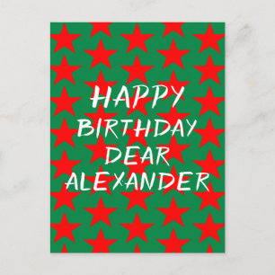 Blau und Rot Alles Gute zum Geburtstag Postkarte