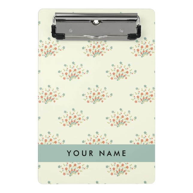 Blau und Rot, Blau, Ihr Name Mini Klemmbrett (Vorderseite)