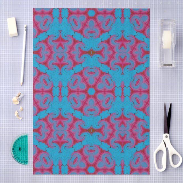 Blau und Rot Boho Seidenpapier (Handwerk)