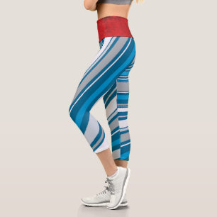 Blau und Rot braun   Zazzle_Growshop. Capri Leggings