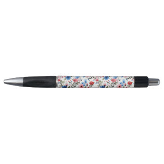 Blau und Rot floral Kugelschreiber