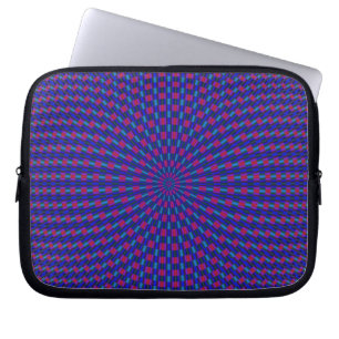 Blau und rot geometrische Kreiselschläfte Laptopschutzhülle