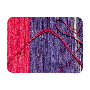 Blau und Rot handmade Thai Silk Magnet