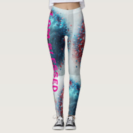 "Blau und Rot heilen "Ich bin gesegnet" Leggings