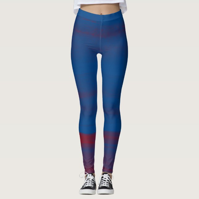 Blau und Rot Leggings (Vorderseite)
