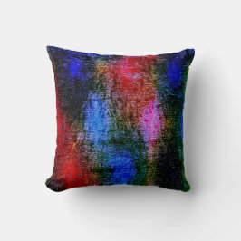 Blau und Rot mit Ölfarbe gehäutet Kissen