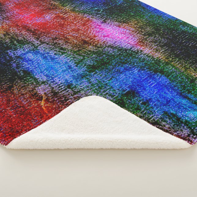 Blau und Rot mit Ölfarbe gehäutet Sherpadecke (3/4)