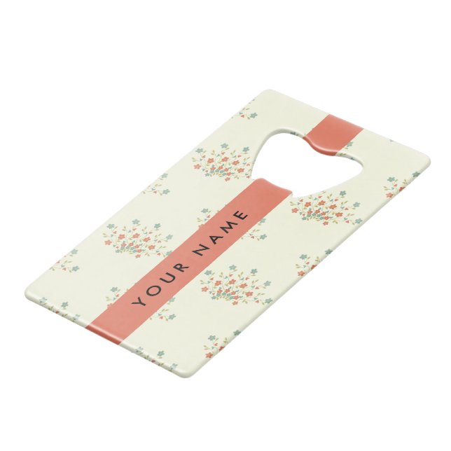 Blau und Rot, Rot, Ihr Name Geldbeutel Flaschenöffner (Vorderseite Schrägansicht)