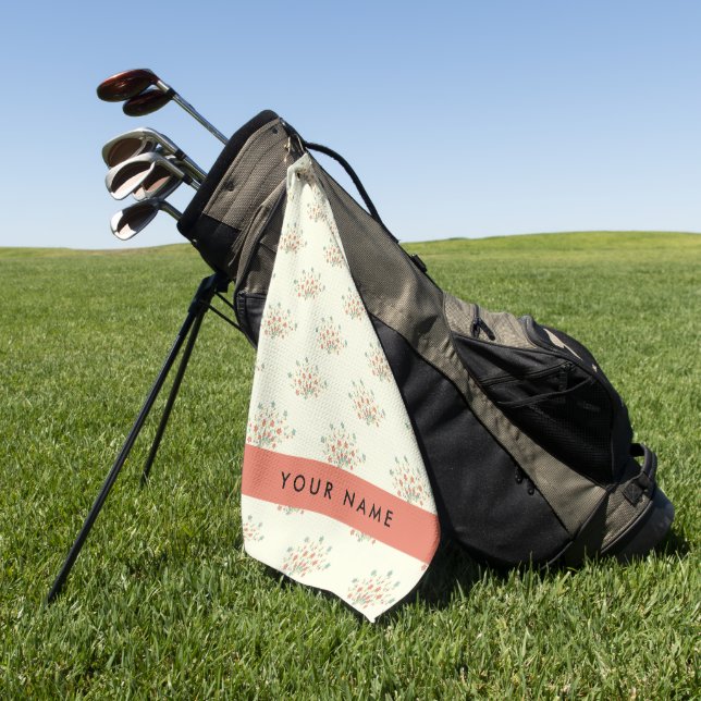 Blau und Rot, Rot, Ihr Name Golfhandtuch (Gras)