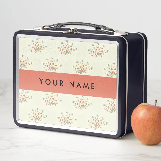 Blau und Rot, Rot, Ihr Name Metall Brotdose (Beispiel)