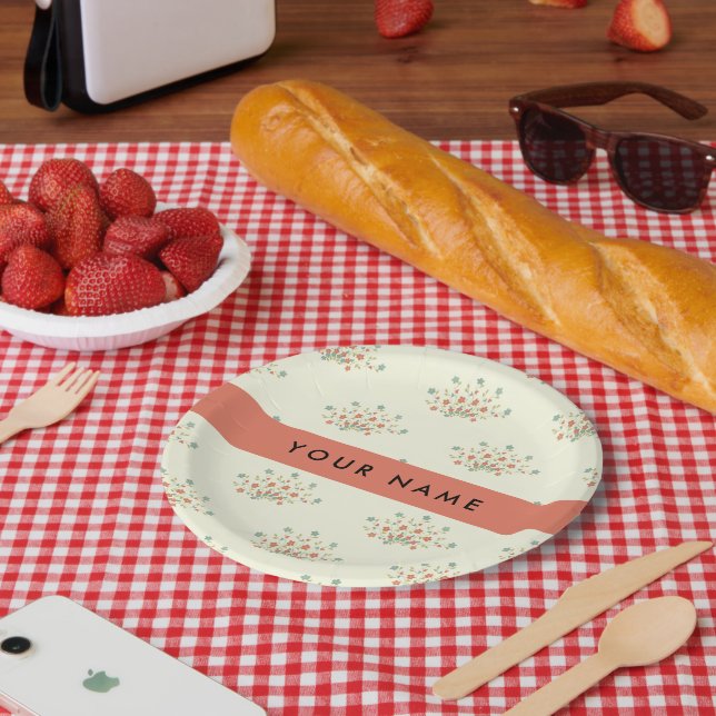 Blau und Rot, Rot, Ihr Name Pappteller (Picknick)