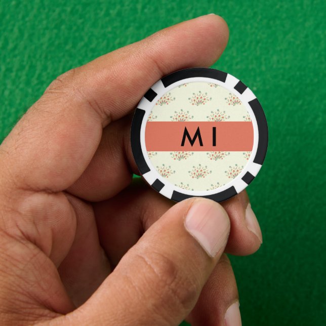 Blau und Rot, Rot, Ihr Name Pokerchips (Hand)