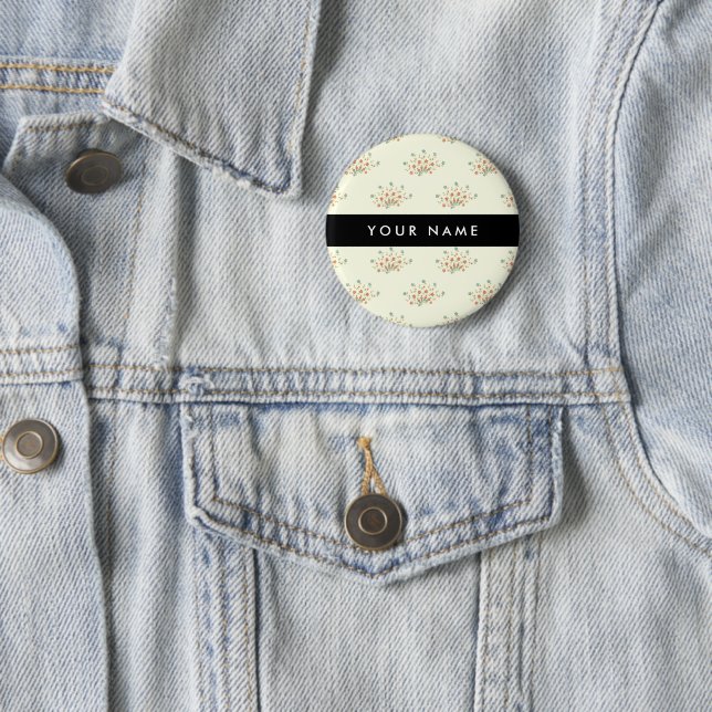 Blau und Rot, Schwarz, Ihr Name Button (Beispiel)