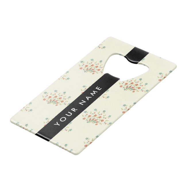 Blau und Rot, Schwarz, Ihr Name Geldbeutel Flaschenöffner (Vorderseite Schrägansicht)