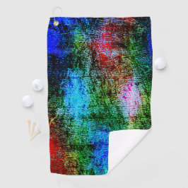 Blau- und rote Farbe mit grünem Schleim Golfhandtuch