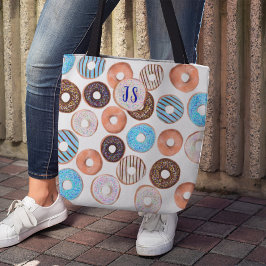 Blau und Schokolade Braun Donut Custom Monogram