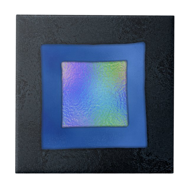 Blau und schwarz, blau verschraubtes Glas Fliese (Vorderseite)