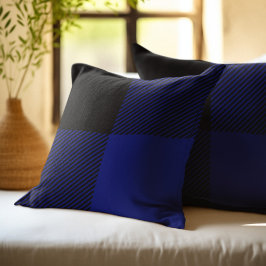 Blau und Schwarz Buffalo Kariert Kissen