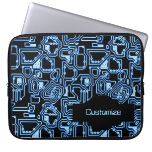 Blau und schwarz Computerzirkus Laptop-Sieb Laptopschutzhülle