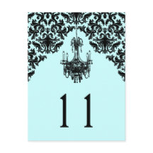 Blau und schwarz Damaskus Kronleuchter-Tischnummer