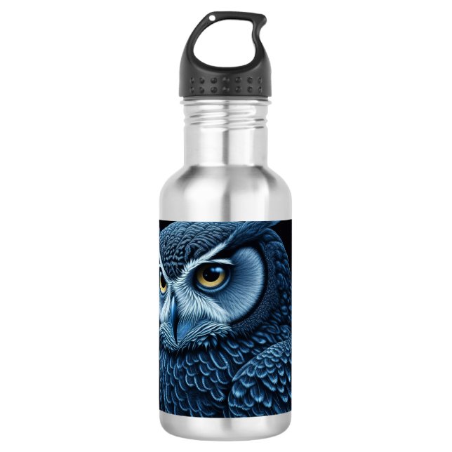 Blau und Schwarz Edelstahlflasche (Vorderseite)
