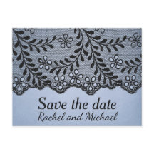 Blau und Schwarz - Imitate stehen Save the Date