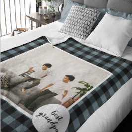 Blau und Schwarz Kariert bester Opa-Geschenk mit F Sherpadecke