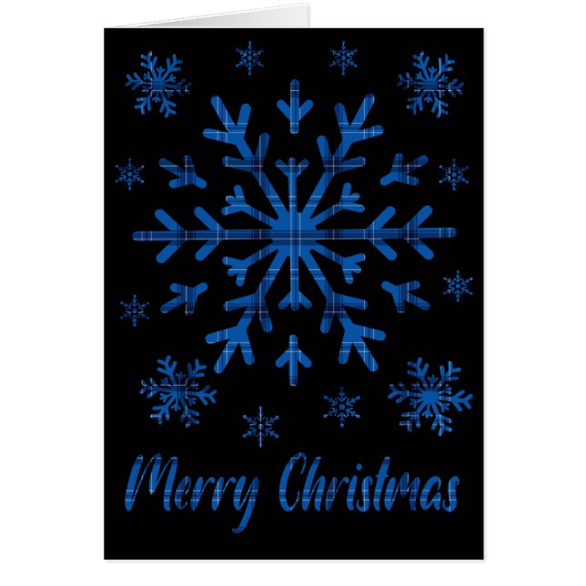 Blau und Schwarz Kariert mit schwarzem Schneeflock (Vorne)