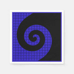 Blau und Schwarz Muster Napkins Serviette