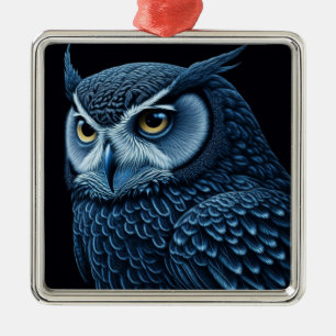 Blau und Schwarz Ornament Aus Metall