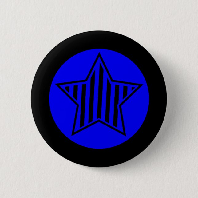 Blau-und Schwarz-Stern-Knopf Button (Vorderseite)