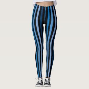 Blau und Schwarz Streifen Leggings