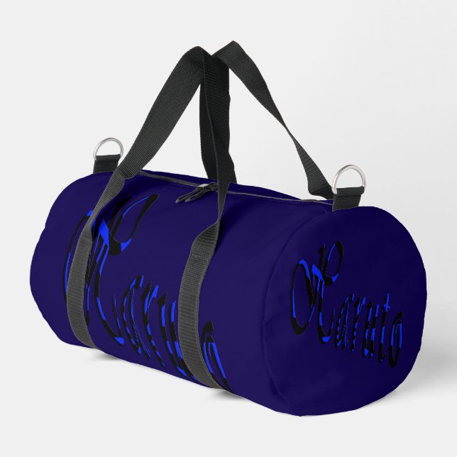 Blau und schwarzer Haruto-Name,  Duffle Bag (Linke Seite)