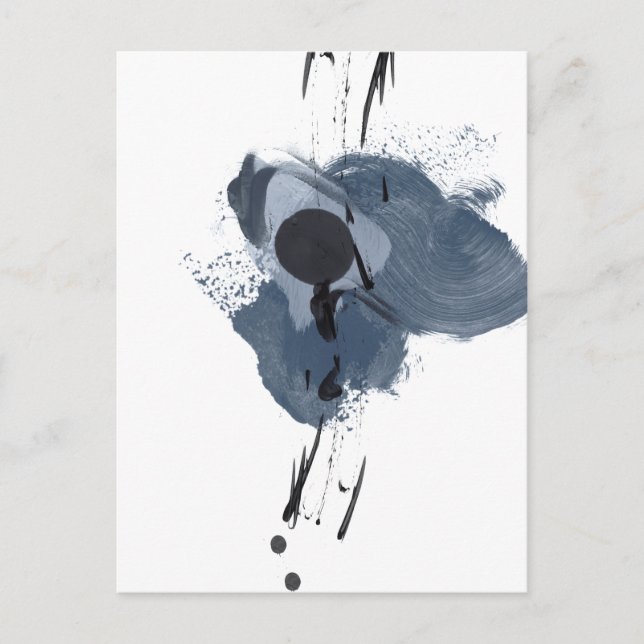 Blau- und Schwarzer Splash II | Blue Black Paint S Postkarte (Vorderseite)