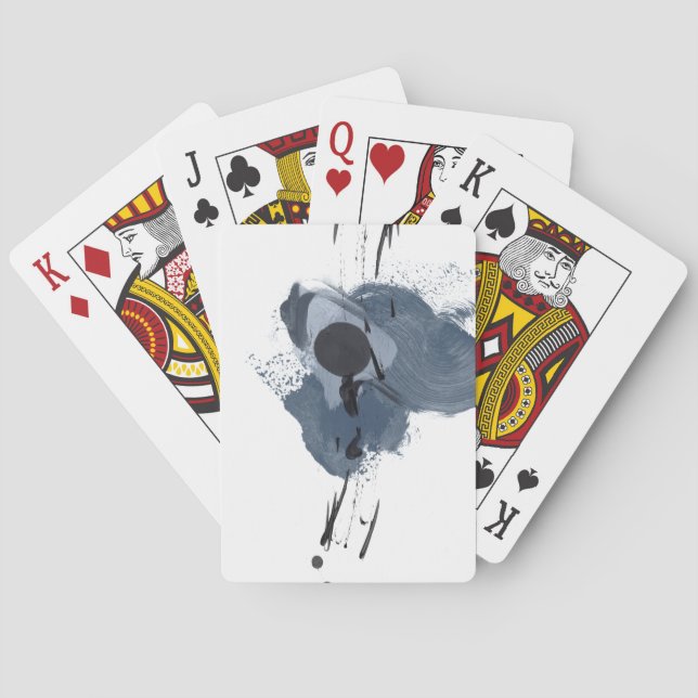 Blau- und Schwarzer Splash II | Blue Black Paint S Spielkarten (Rückseite)