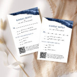 Blau und Silber Agate Bar Mitzvah QR Code Vertikal RSVP Karte<br><div class="desc">Diese schöne Antwortkarte ist mit blau-silberfarbenem Apache und Ihrem personalisierten Text in einem vertikalen Format ausgestattet. Ändern Sie mit dem Entwurfstool die Schriftart oder das Layout.</div>