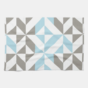 Blau und Silber Geometric ZigZag Geschirrtuch
