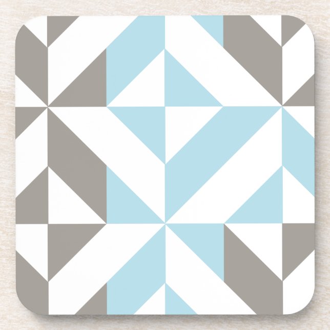 Blau und Silber Geometric ZigZag Getränkeuntersetzer (Vorderseite)