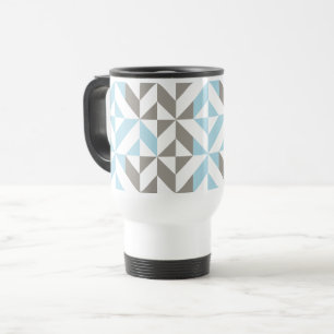 Blau und Silber Geometric ZigZag Reisebecher